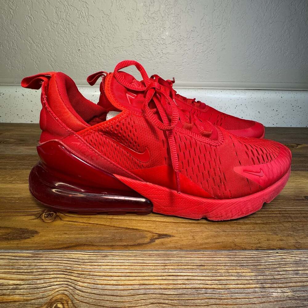 Nike Air Max 270 Triple Red Sneakers Size 11 - Picture 7 of 9